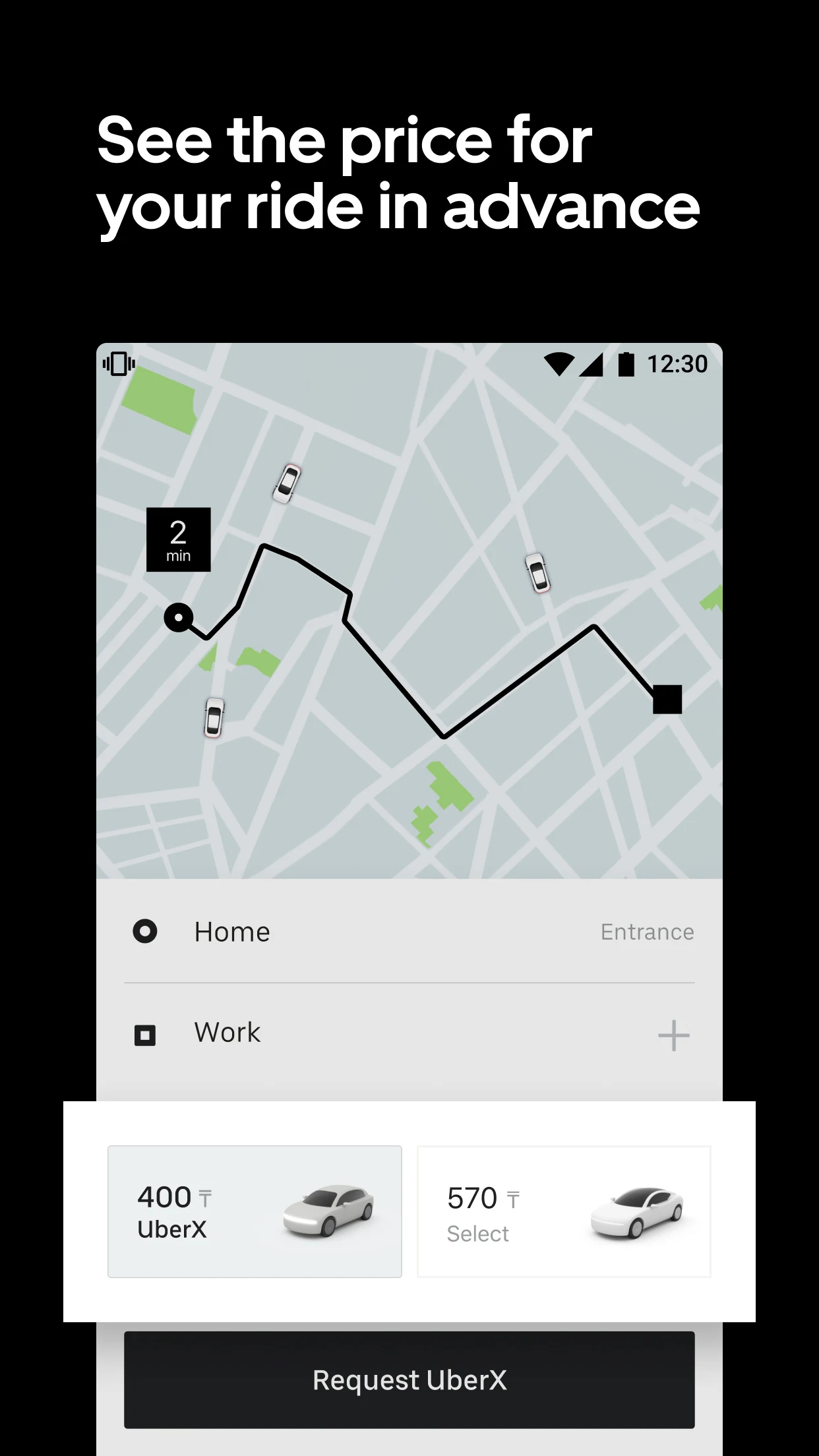 Uber KZ — order taxis screenshot